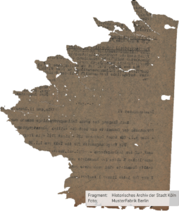 Digitized Cologne Fragment of the Historical Archive of the City of Cologne from the MusterFabrik Berlin project.