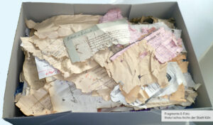Collection of Cologne fragments caused by the collapse of the Cologne Archive Building.